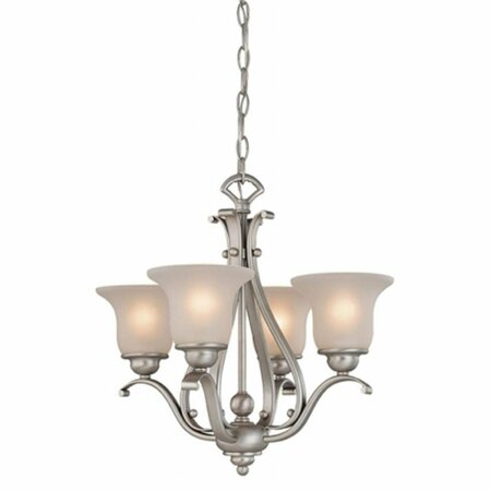 PERFECTTWINKLE Monrovia 4L Chandelier - Brushed Nickel PE4153768